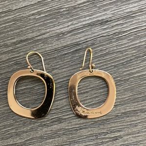 Ippolita sterling silver rose gold tone open square dangle earring